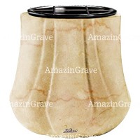 Flowers pot Leggiadra 19cm - 7,5in In Botticino marble, plastic inner