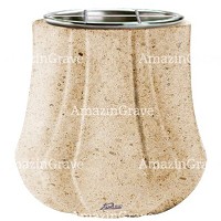 Vasca portafiori Leggiadra 19cm In marmo Calizia, interno in acciaio