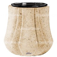 Flowers pot Leggiadra 19cm - 7,5in In Calizia marble, plastic inner