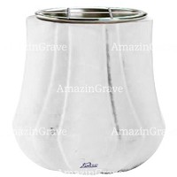 Macetero para flores Leggiadra 19cm En marmol Sivec, interior acero