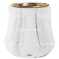 Flowers pot Leggiadra 19cm - 7,5in In Sivec marble, golden steel inner