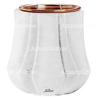 Vasca portafiori Leggiadra 19cm In marmo Sivec, interno in rame