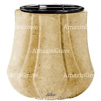 Flowers pot Leggiadra 19cm - 7,5in In Trani marble, plastic inner