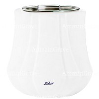 Flowers pot Leggiadra 19cm - 7,5in In Pure white marble, steel inner