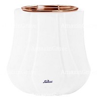 Jardinière Leggiadra 19cm En marbre Blanc Pur, intérieur cuivre