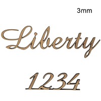 Letters and numbers Liberty, in various sizes Single fret-worked bronze plaque 3mm