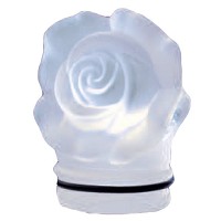 Pequeña rosa de crystal escarchado 7,5 cm Decoración para lámparas funerarias