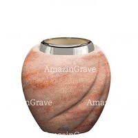Base for grave lamp Soave 10cm - 4in In Pink Portugal marble, with steel ferrule