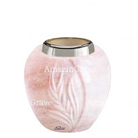 Base pour lampe funéraire Spiga 10cm En marbre Rose Portugal, avec griffe acier