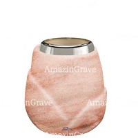 Base for grave lamp Liberti 10cm - 4in In Pink Portugal marble, with steel ferrule
