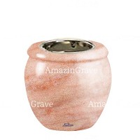 Basis von grablampe Amphòra 10cm Rosa Portugal Marmor, mit vernickelt Einbauring