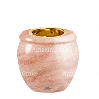 Basis von grablampe Amphòra 10cm Rosa Portugal Marmor, mit goldfarben Einbauring