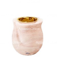 Basis von grablampe Gondola 10cm Rosa Portugal Marmor, mit goldfarben Einbauring