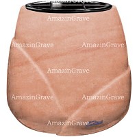 Vasca portafiori Liberti 19cm In marmo Rosa Portogallo, interno in plastica