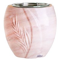 Flowers pot Spiga 19cm - 7,5in In Pink Portugal marble, steel inner
