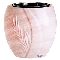 Macetero para flores Spiga 19cm En marmol Rosa Portugal, interior en plástico