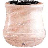 Vasca portafiori Calyx 19cm In marmo Rosa Portogallo, interno in plastica