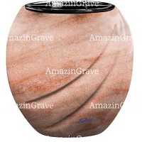 Jardinière Soave 19cm En marbre Rose Portugal, intérieur en plastique