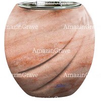 Jardinière Soave 19cm En marbre Rose Portugal, intérieur acier