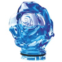 Avant rose de cristal azur 9,5cm Décoration de lampes funéraires