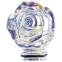 Avant rose de cristal irisé 9,5cm Décoration de lampes funéraires