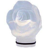 Rosa delante de crystal escarchado 9,5cm Decoración para lámparas funerarias