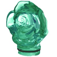 Green crystal Frontal rose 9,5cm - 3,5in Decorative flameshade for lamps