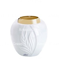 Base for grave lamp Spiga 10cm - 4in In Sivec marble, with golden steel ferrule