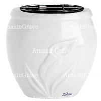 Flowers pot Calla 19cm - 7,5in In Sivec marble, plastic inner