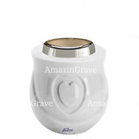 Base for grave lamp Cuore 10cm - 4in In Sivec marble, with steel ferrule