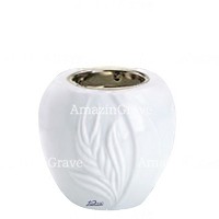 Base for grave lamp Spiga 10cm - 4in In Sivec marble, with recessed nickel plated ferrule