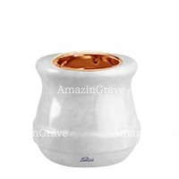 Base pour lampe funéraire Calyx 10cm En marbre Sivec, avec griffe cuivre à encastré