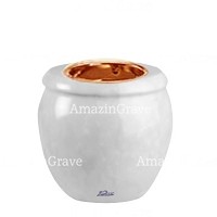 Base for grave lamp Amphòra 10cm - 4in In Sivec marble, with recessed copper ferrule