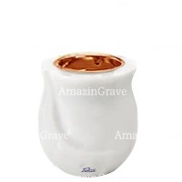 Base for grave lamp Gondola 10cm - 4in In Sivec marble, with recessed copper ferrule