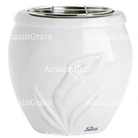 Vasca portafiori Calla 19cm In marmo Sivec, interno in acciaio