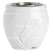 Flowers pot Calla 19cm - 7,5in In Sivec marble, steel inner