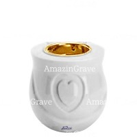 Basis von grablampe Cuore 10cm Sivec Marmor, mit goldfarben Einbauring