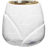 Flowers pot Liberti 19cm - 7,5in In Sivec marble, golden steel inner