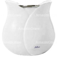 Vasca portafiori Tulipano 19cm In marmo Sivec, interno in acciaio