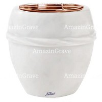 Flowers pot Chordè 19cm - 7,5in In Sivec marble, copper inner