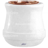 Flowers pot Calyx 19cm - 7,5in In Sivec marble, copper inner