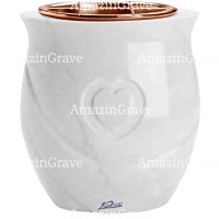 Macetero para flores Cuore 19cm En marmol Sivec, interior en cobre