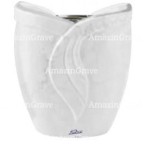 Flowers pot Gres 19cm - 7,5in In Sivec marble, steel inner