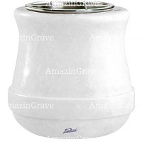 Flowers pot Calyx 19cm - 7,5in In Sivec marble, steel inner