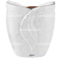 Macetero para flores Gres 19cm En marmol Sivec, interior en cobre