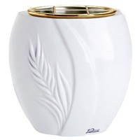 Flowers pot Spiga 19cm - 7,5in In Sivec marble, golden steel inner