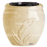 Macetero para flores Calla 19cm En marmol de Trani, interior en plástico