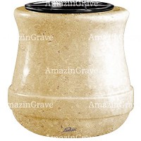 Flowers pot Calyx 19cm - 7,5in In Trani marble, plastic inner