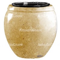 Jardinière Amphòra 19cm En marbre Trani, intérieur en plastique