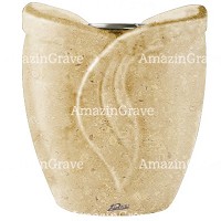 Flowers pot Gres 19cm - 7,5in In Trani marble, steel inner